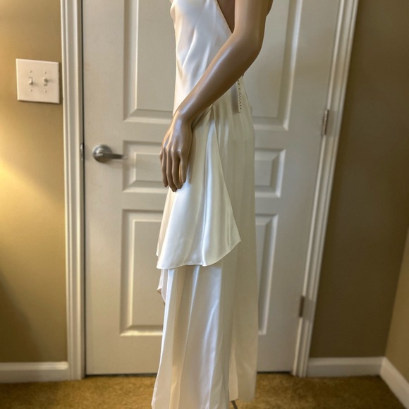 Alice + Olivia Cream Asymmetrical Cowl Neck Sundress - Picture 4 of 8